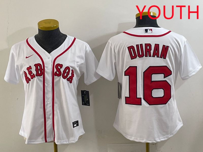 Youth 2025 Boston Red Sox #16 Duran White Game Nike MLB Jersey style 1